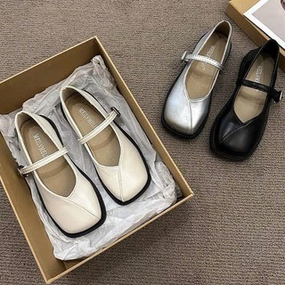 Giày búp bê nữ lolita mũi vuông đế 3cm chất da mền êm chân siêu đẹp mã 100
