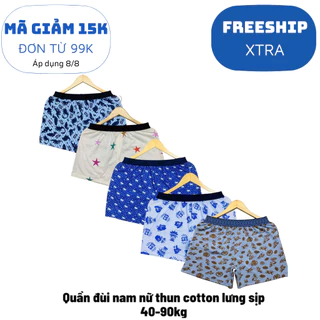 Quần đùi nam mặc ở nhà big size 40-90kg, thun cotton họa tiết lưng sịp co giãn mềm mại