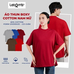 Áo Thun Boxy Nam Nữ LeTom's, Form Rộng, Cotton 250GSM, Đủ Màu Hot Trend, Co Giãn Thoáng Mát, Không Bai Nhão
