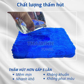 Combo 5 khăn tắm 50*100cm lông cừu dập gấu THAIBINH TOWEL bông mềm,thấm hút nước