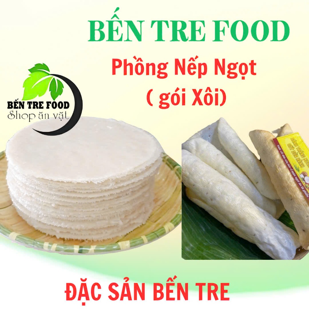 ( QUÀ TẶNG )Bánh phồng nếp ngọt ( Loại gói xôi) chưa nướng béo cốt dừa đặc sản Bến Tre