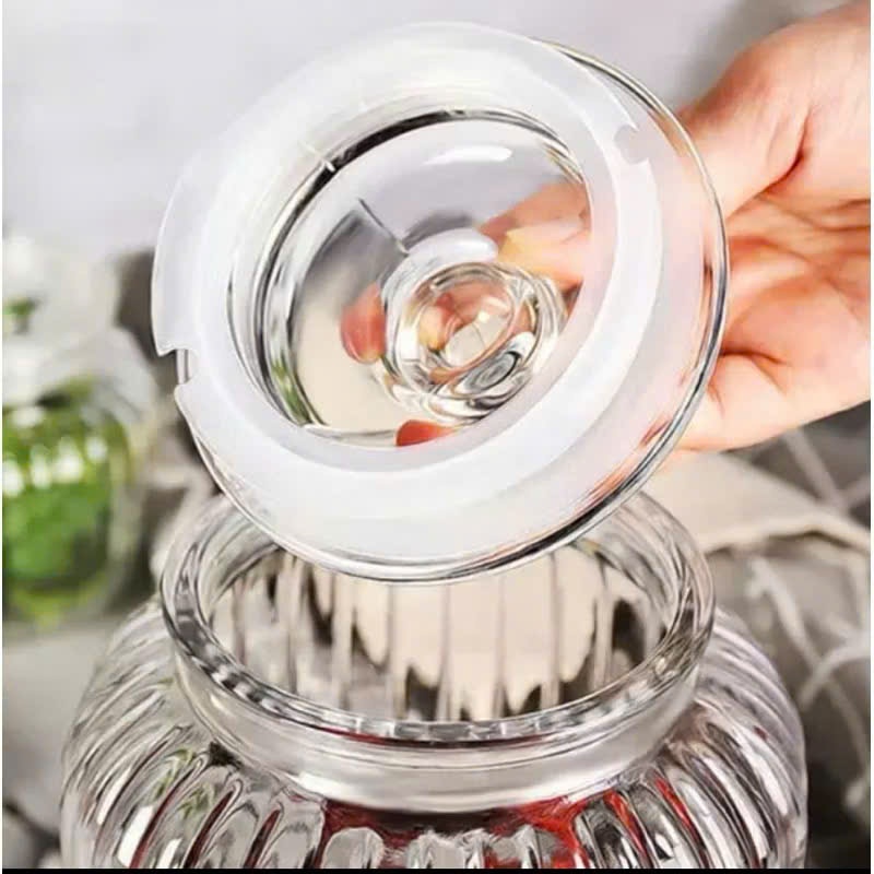 Combo 3 Hũ Thuỷ Tinh Sọc bình quả bí đựng ngâm nước hoa quả ,Đựng Gia Vị , Muối Dưa Cà , Đựng Đồ Khô nhiều dung tích