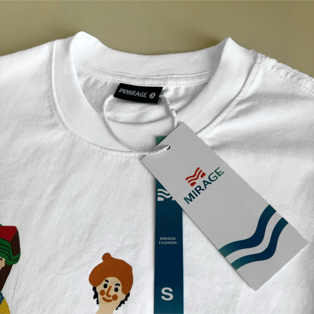 Áo Thun Mirage Cặp Đôi Tông Trắng Hiện Đại Local Brand Chất 100% Cotton Mềm Mịn Thoáng Mát.
