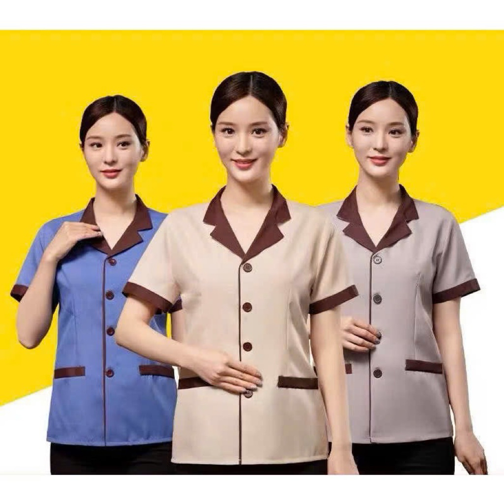 Đồng phục phòng buồng ,tạp vụ spa,khách sạn,thẩm mỹ viện chất liệu cotton lạnh hàng thiết kế cao cấp