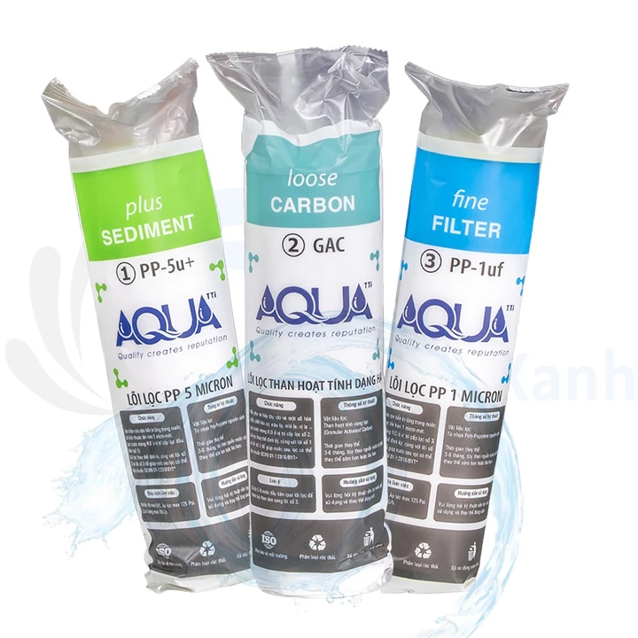Bộ Lõi Lọc Nước AQUA 123 - Combo Lõi Lọc Thô Số 123 Thay cho Mọi Loại Máy RO Lọc Nước Uống Trực Tiếp – 2