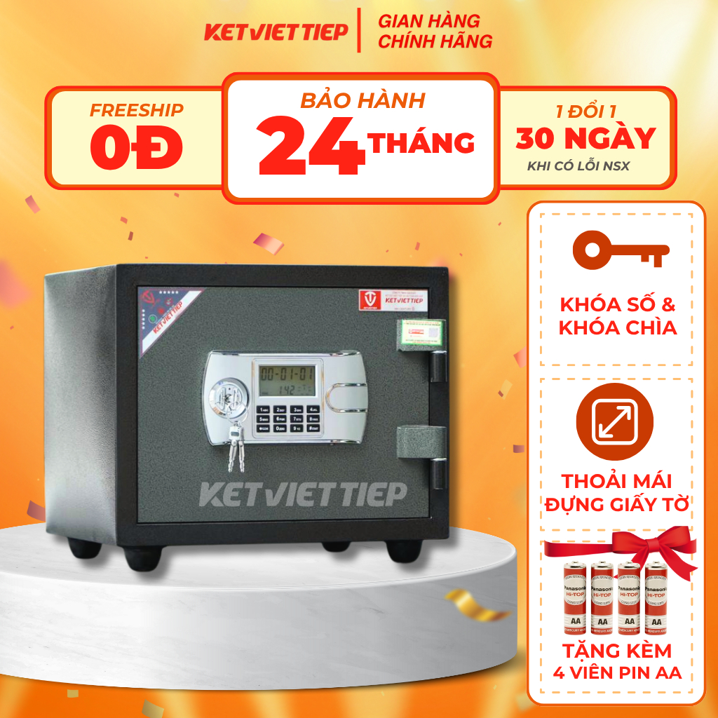 Két sắt Việt Tiệp Mini Khóa Điện Tử KVT312 BLN - Chính Hãng Công Ty Két Sắt Việt Tiệp