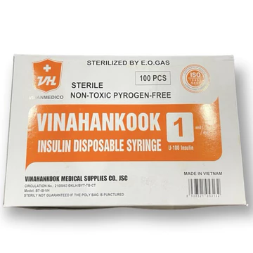 tuýt Tiêm Tiểu Đường Bơm Tiêm VINAHANKOOK, SUNGSHIM 1ml INSULIN U-100 Đầu Kim 30Gx1/2