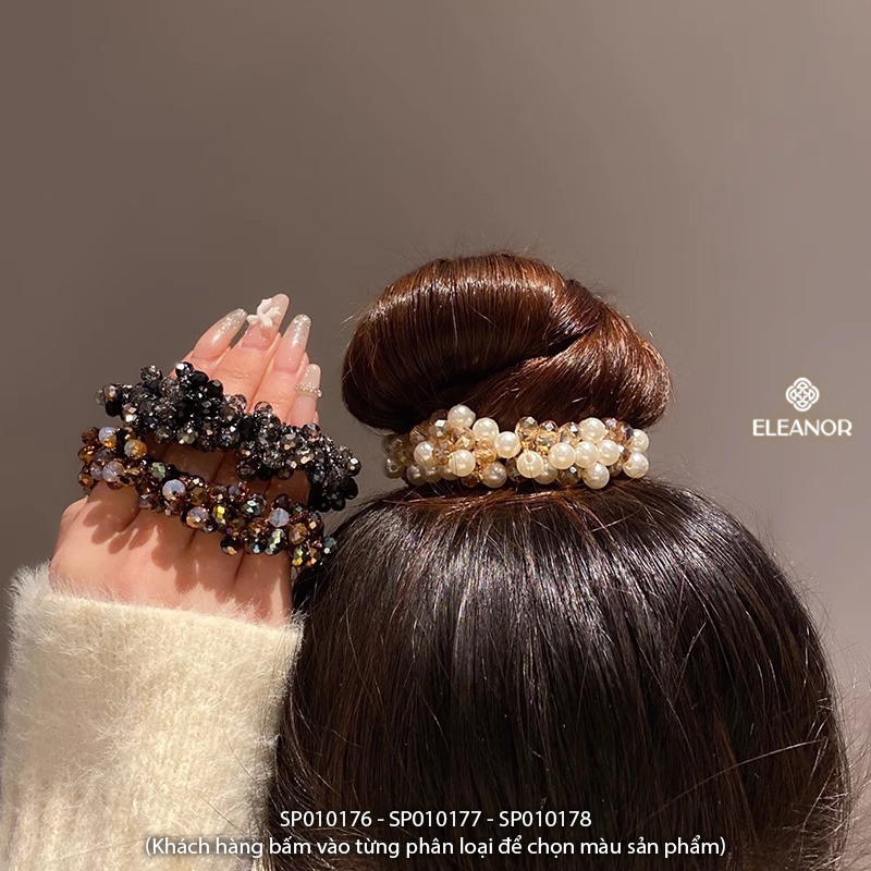 Dây buộc tóc nữ Eleanor Accessories đính đá phụ kiện tóc dây cột tóc ngọc trai nhân tạo 10176