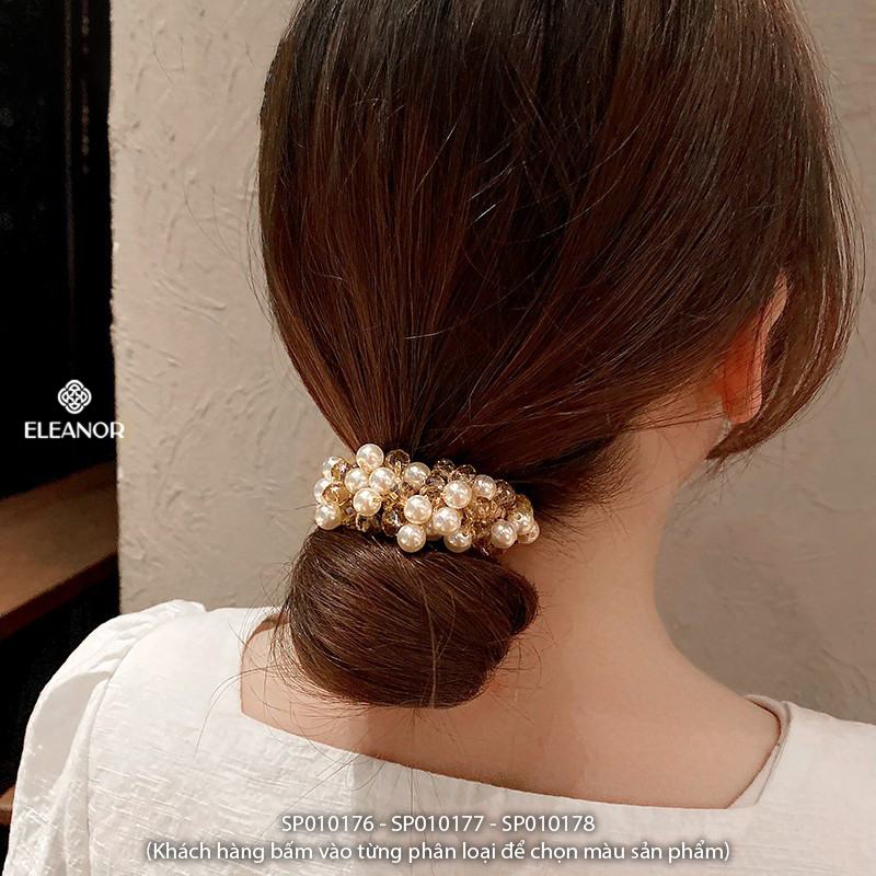 Dây buộc tóc nữ Eleanor Accessories đính đá phụ kiện tóc dây cột tóc ngọc trai nhân tạo 10176
