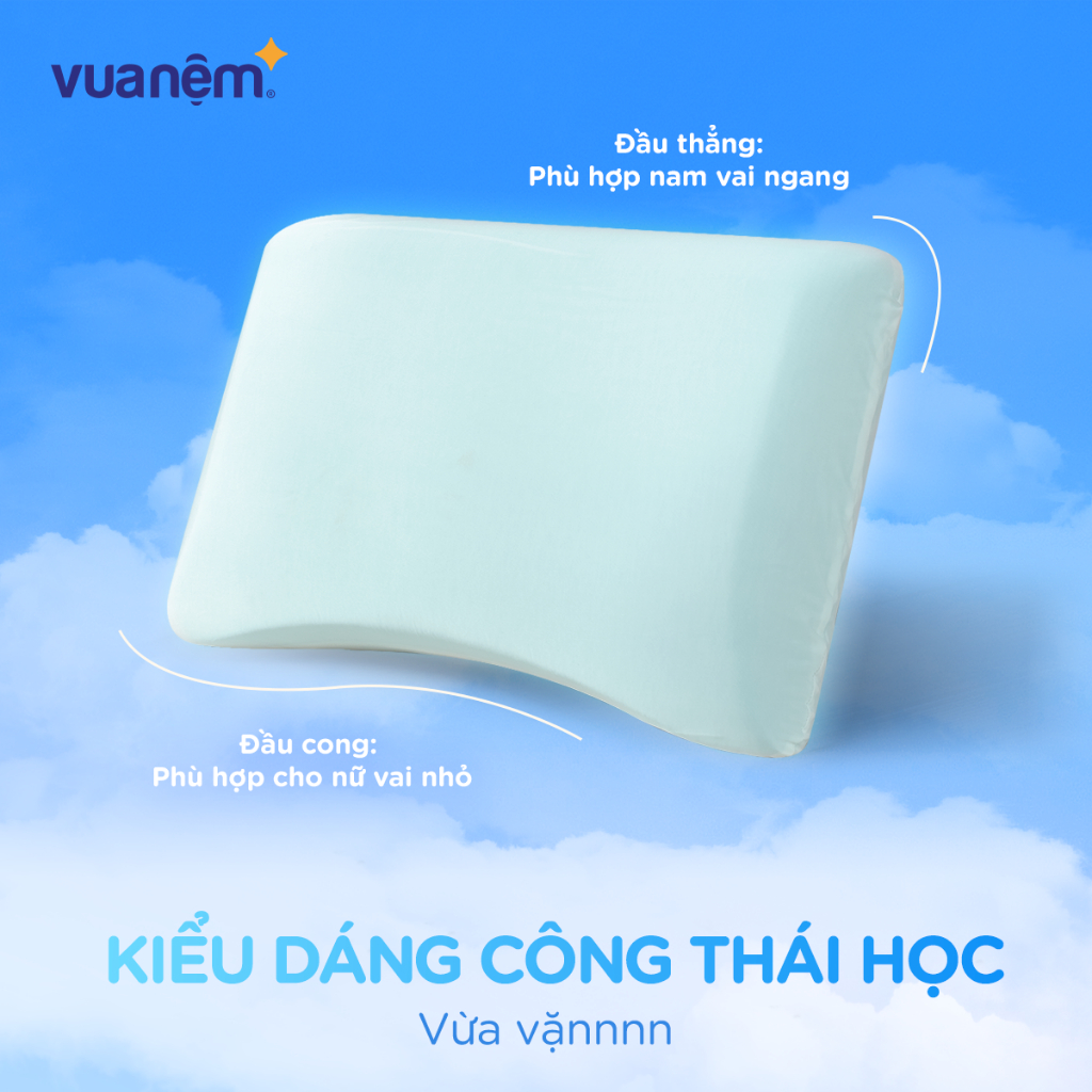Gối nằm memory foam iComfy Sofy Air - Gối foam, Gối công thái học, gối ngủ êm Vua Nệm