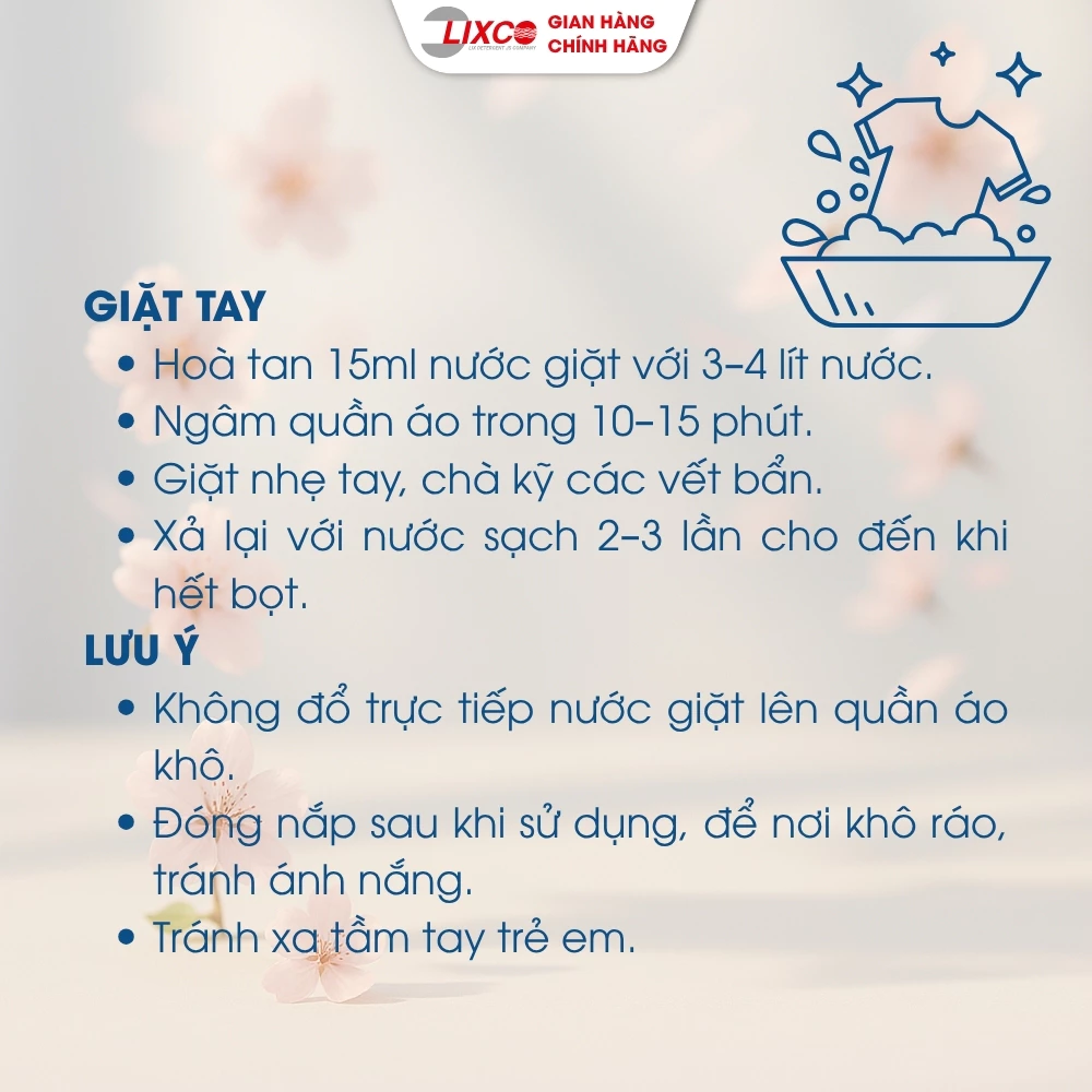 Combo 2 túi nước giặt Lix Siêu Sạch Hoa Anh Đào dung tích 2.4kg/túi, 2C-N2503 - Lixco Việt Nam