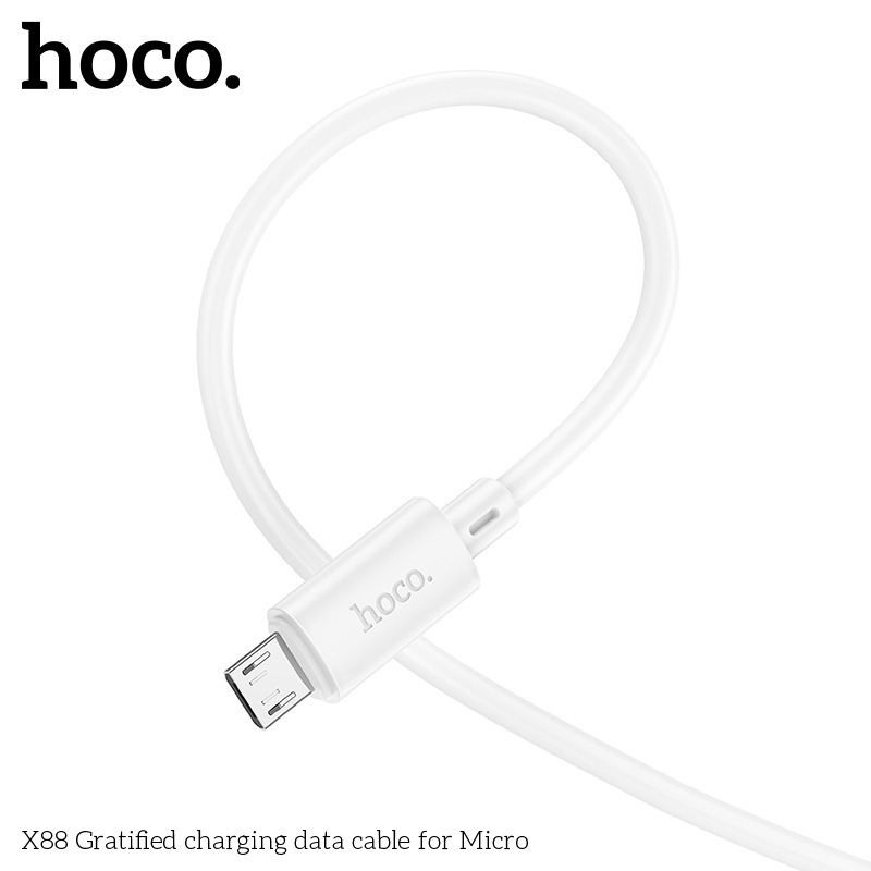 Cáp Sạc Micro USB Hoco X88 Dài 1m – Dây Sạc Nhanh 2.4A Cho Android, Samsung, OPPO, Xiaomi, Vỏ TPE Bền Chắc