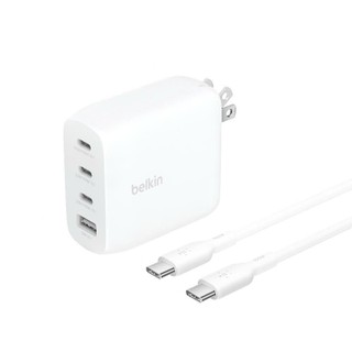 Bộ Adapter sạc nhanh Belkin 112W 4 cổng và cáp C-C 2M, 3 USB-C + 1 USB-A GaN màu trắng