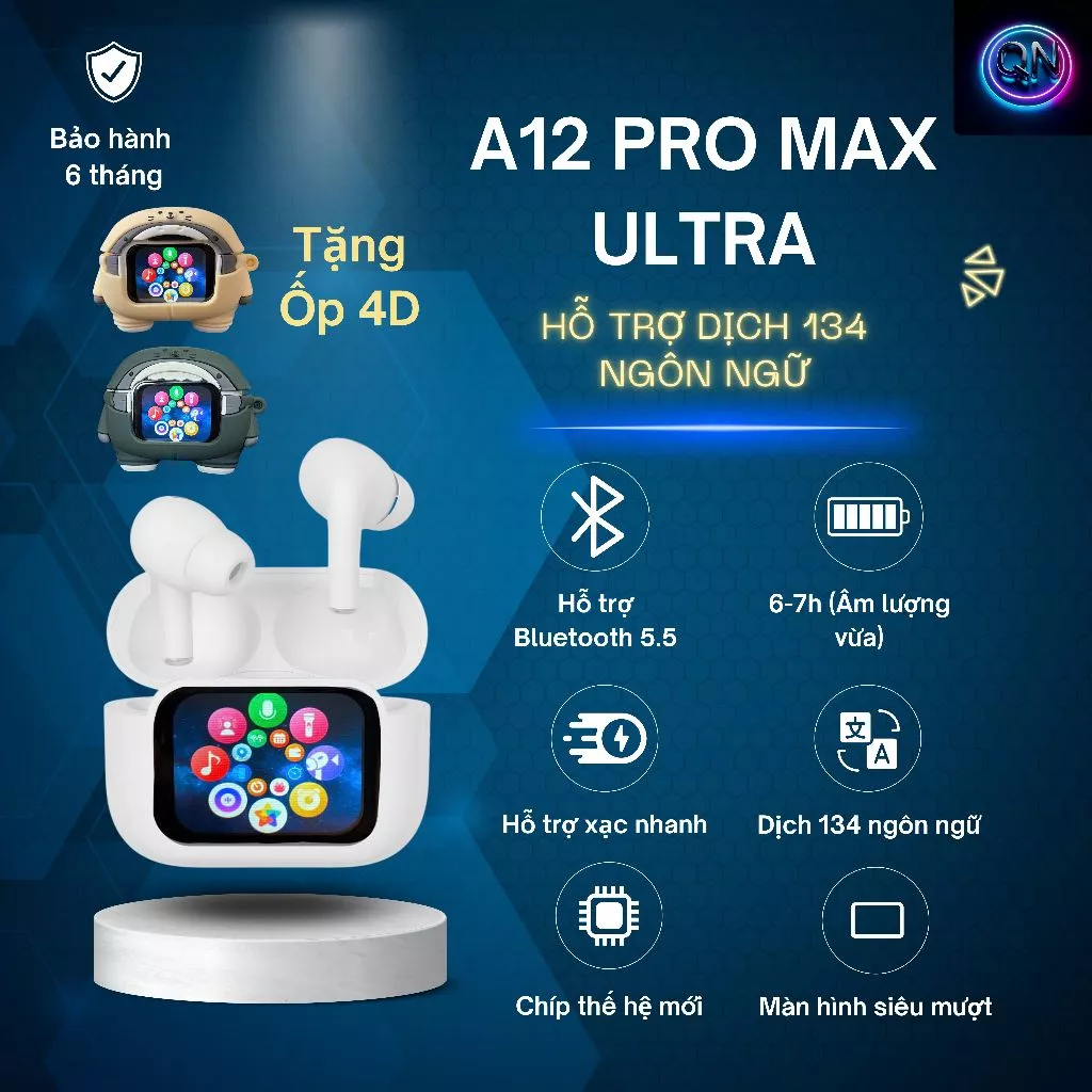 Tai Nghe A12 Pro Max Ultra Dịch Ngôn Ngữ