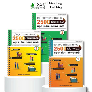 Sách-Combo:Tự học tiếng trung 2500 câu hỏi đáp học một lần-dùng một đời (3 tập)