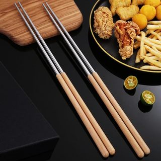 Đũa nấu dài 39cm đầu inox tay cầm gỗ chống nóng tiện lợi khi xào nấu