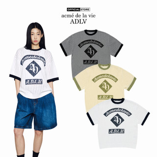 Áo Len Ngắn Tay ADLV Artwork Ringer dáng Oversized màu xám/trắng/trắng ngà - Hàng chính hãng
