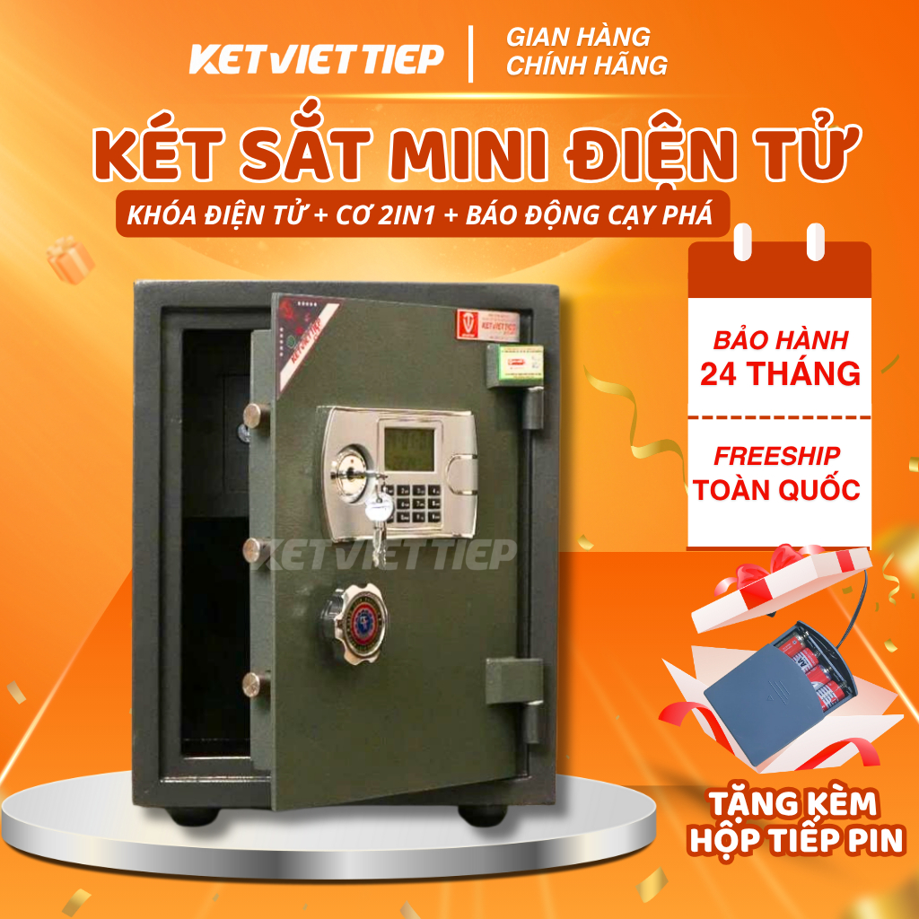 [HÀNG CHÍNH HÃNG] KÉT ĐIỆN TỬ VIỆT TIỆP VTE70 CẢNH BÁO KHI DÒ MẬT KHẨU, CHỐNG CHÁY NẶNG 50KG