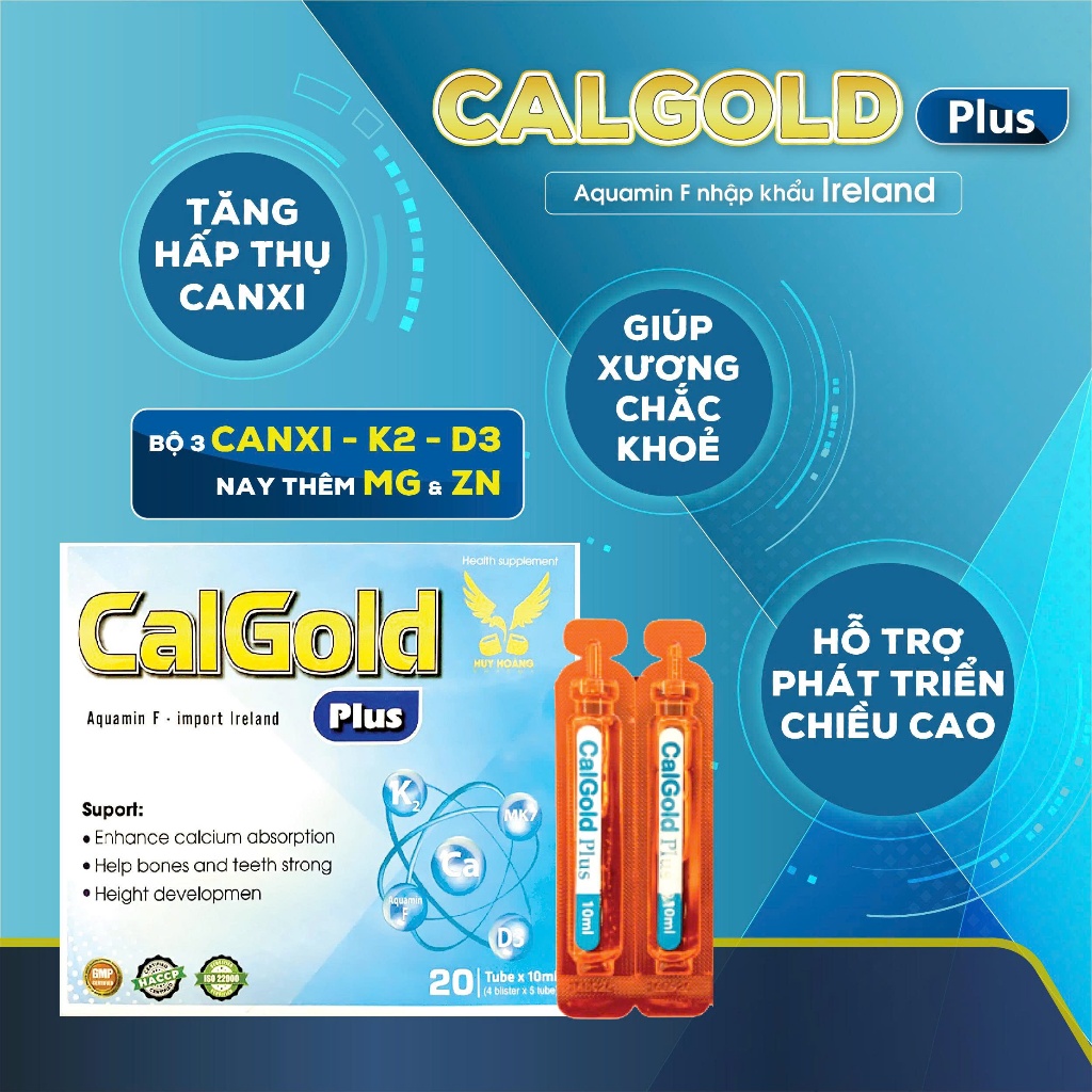 [HÀNG CTY + QUÀ] Canxi hữu cơ tăng chiều cao cho bé Calgold Plus giúp tăng chiều cao, xương răng chắc khỏe (H/20 ống)