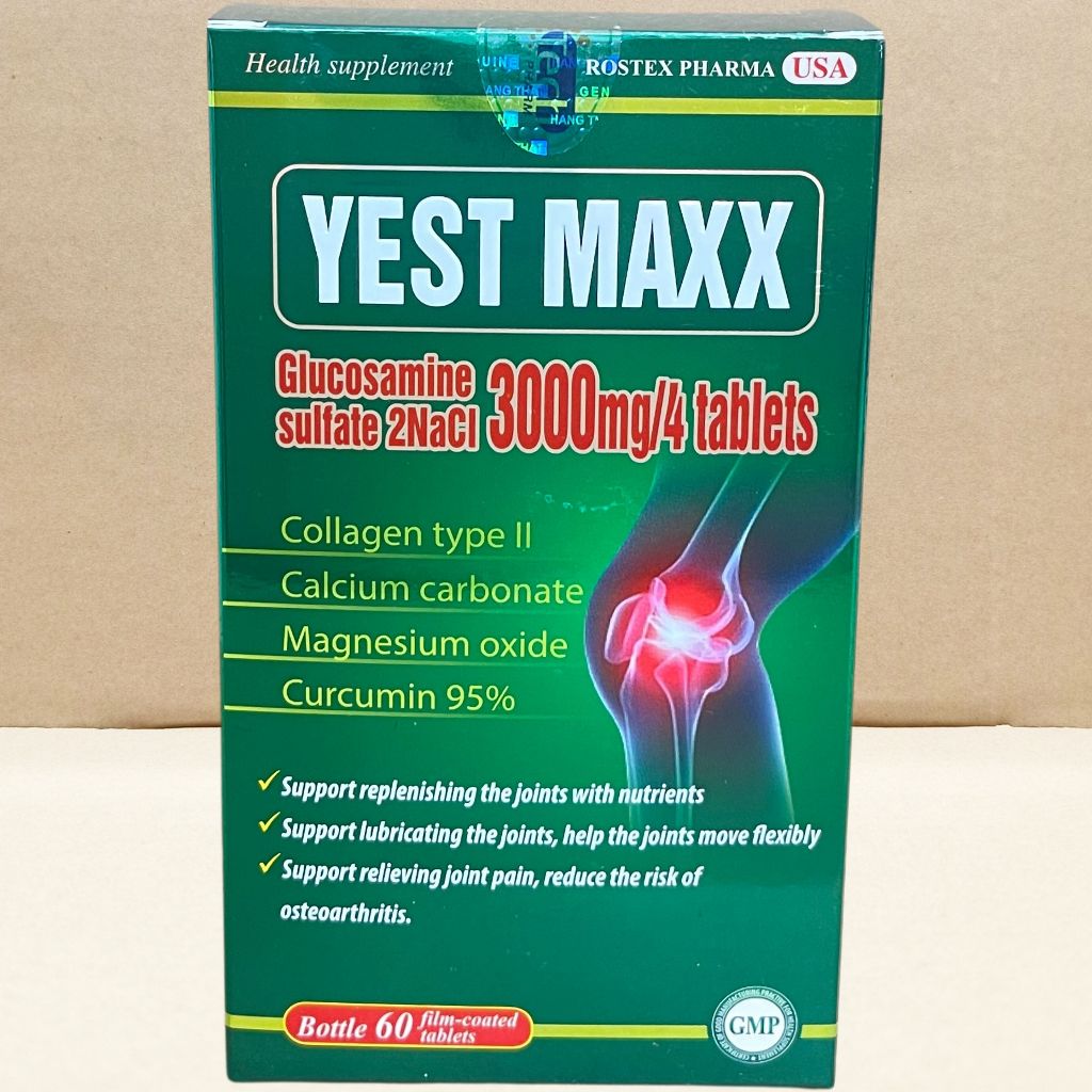 Combo 3 Hộp Yest Maxx Xanh Lá Chai 60 Viên - Rostex - Hải Dương - Vitamin Chữa Lành