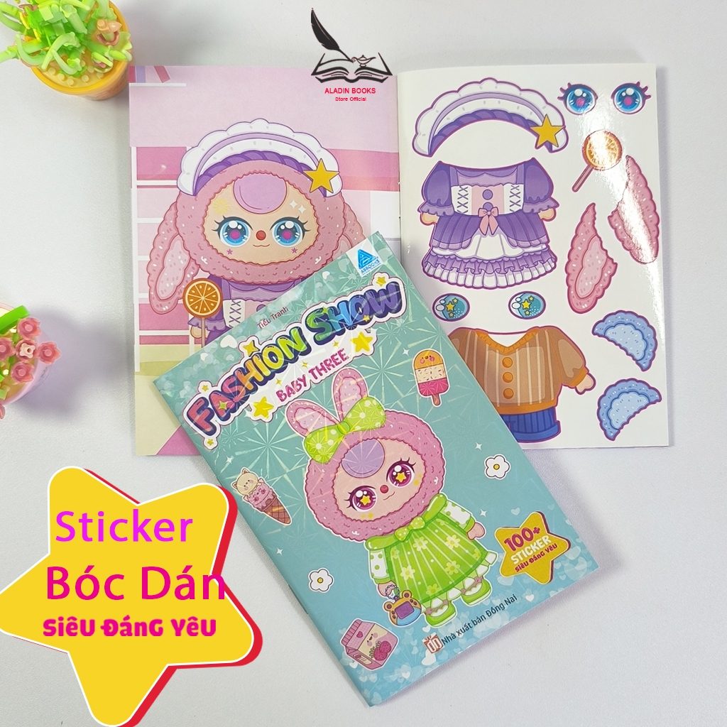 Sách- Sticker Bóc Dán Thời Trang Cho Bé – Bộ 4 Quyển Fashion Show (100+ Sticker/Quyển)