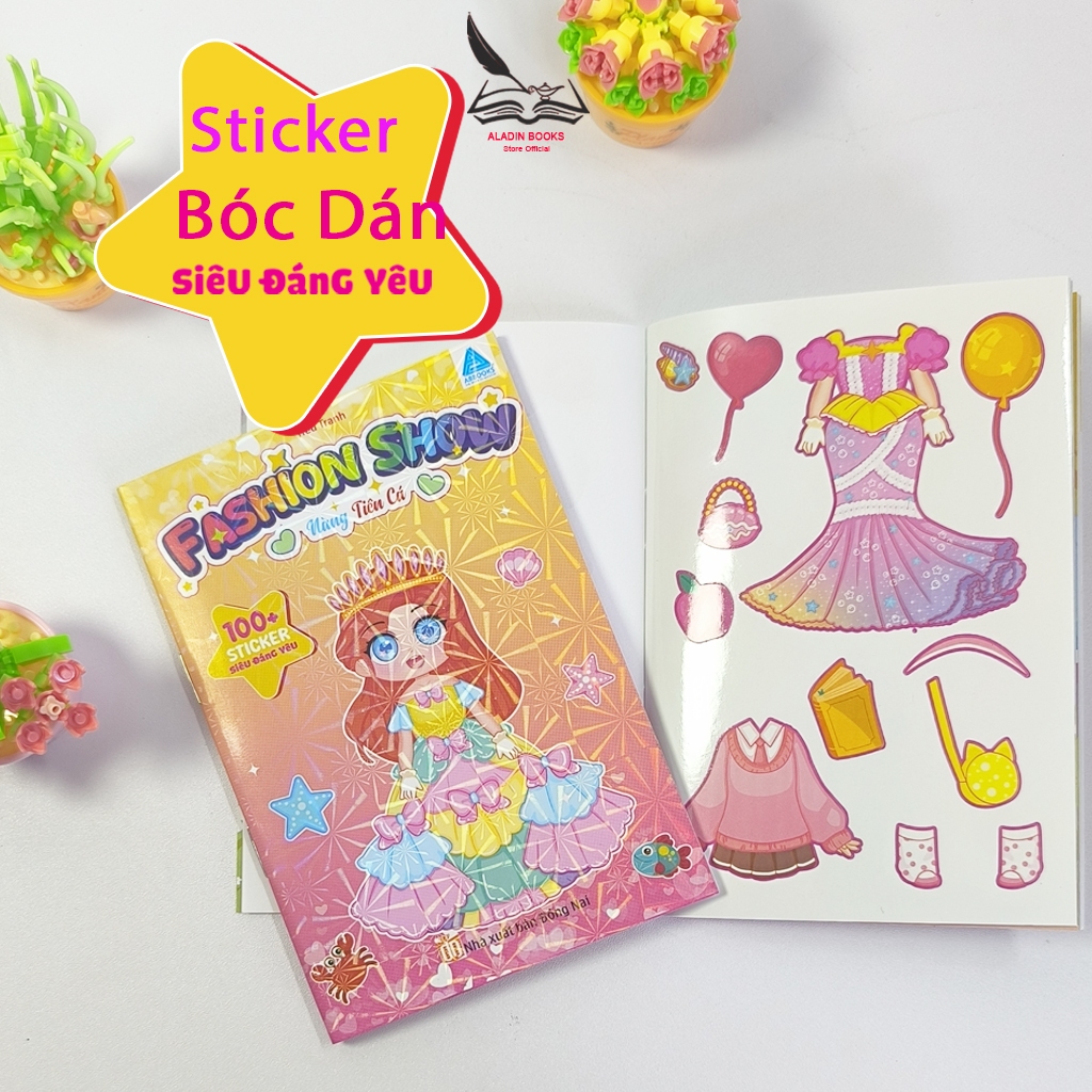 Sách- Sticker Bóc Dán Thời Trang Cho Bé – Bộ 4 Quyển Fashion Show (100+ Sticker/Quyển)