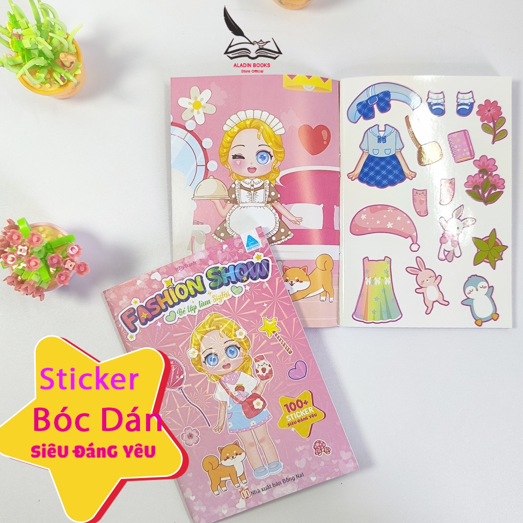 Sách- Sticker Bóc Dán Thời Trang Cho Bé – Bộ 4 Quyển Fashion Show (100+ Sticker/Quyển)