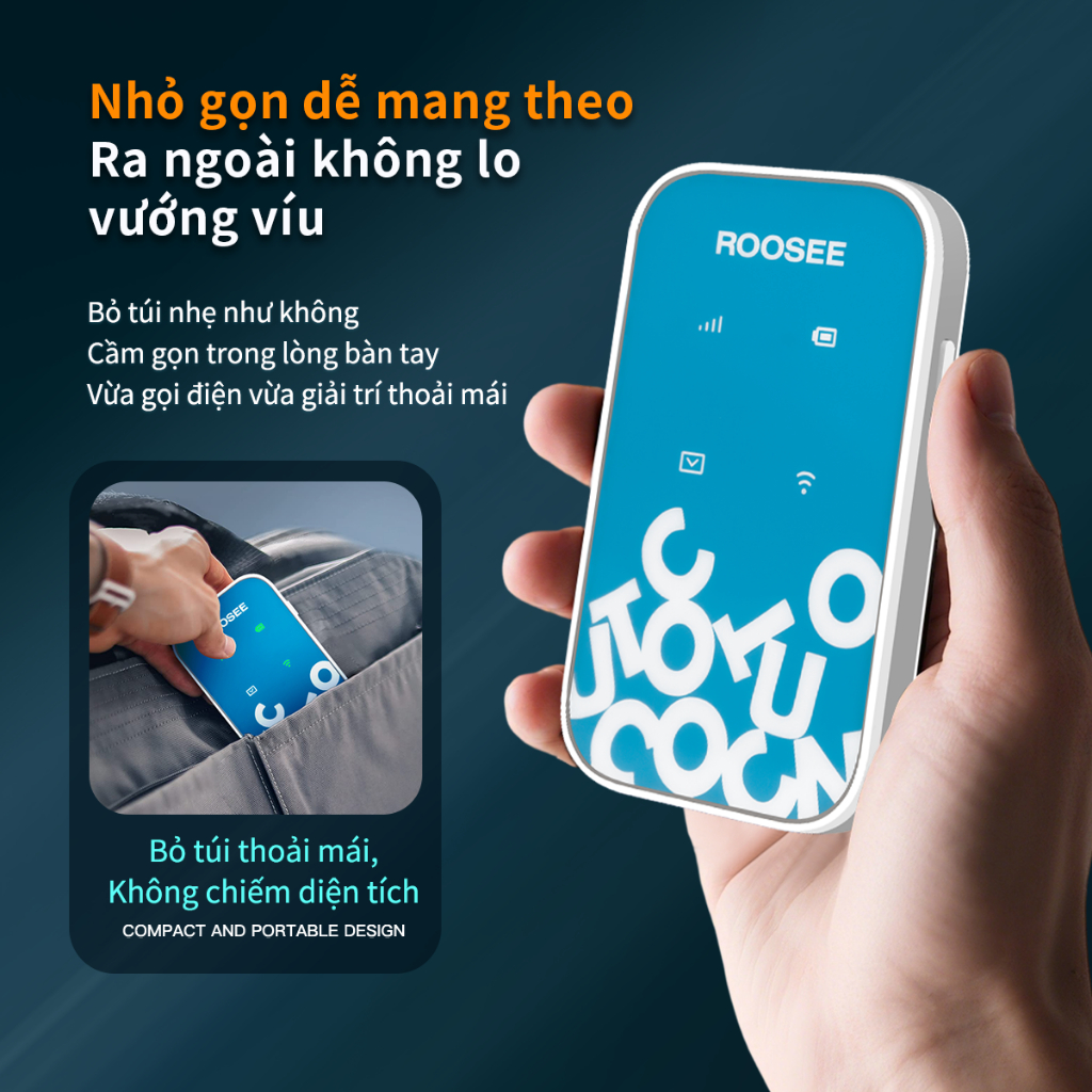 WiFi Di Động ROOSEE M610 - Phát 4G Không SIM, Chế Độ 2 Mạng mobifone /Vinaphone