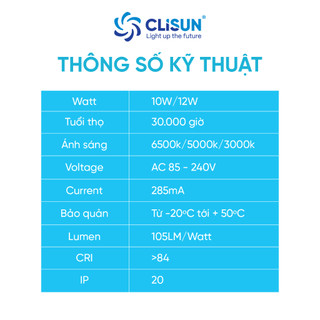 Đèn Downlight Âm Trần CLISUN | Đèn Chống Ẩm LED DD11 3 Chế Độ Màu Siêu Mỏng Tiết Kiệm Điện Tuổi Thọ Cao 30000H 10W12W