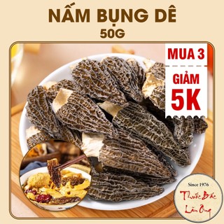 Nấm bụng dê khô 50g, thịt dày, size to, nấm hầm canh, nấu lẩu thơm ngon,  tốt cho sức khỏe - Lãn Ông