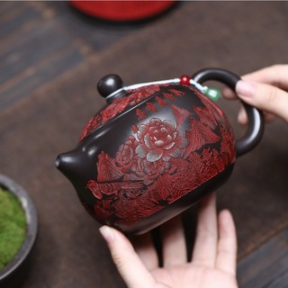 Ấm Trà Tử Sa Tây Thi Hoa Mai Đỏ 500ML