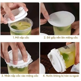 [500 tờ/1 tập]Giấy nến chống tràn lót cốc trà sữa, cốc cafe, cốc chè, cốc nhựa dùng 1 lần, giấy nến
