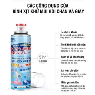 Chai Xịt Khử Mùi Khử Khuẩn Dành Cho Giày Và Nón Bảo Hiểm 260ml