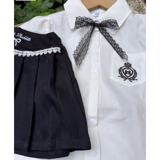 [B&G] Sét váy áo sơ mi trắng kèm chân váy xếp ly đen cho bé gái từ 12-45kg(2-12 tuổi)