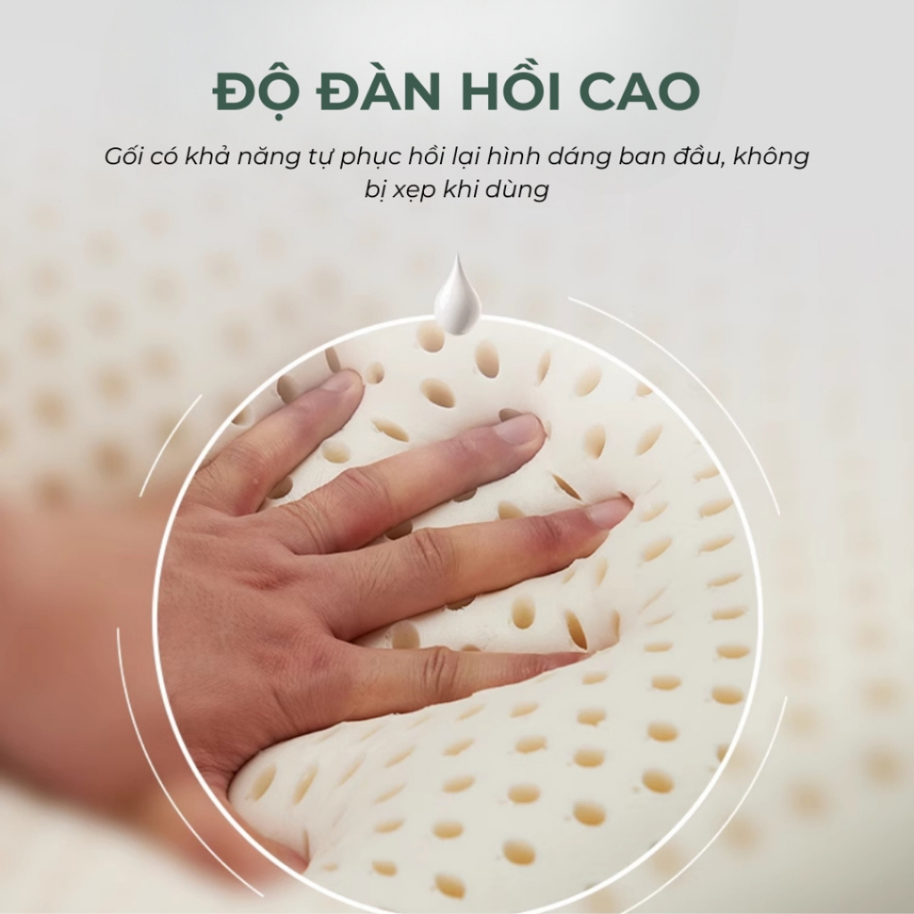Gối Cao Su KAW Chống Đau Mỏi Vai Gáy, Chống Ngáy, Cao Su Nguyên Chất - Nâng Cấp Chất Lượng Giấc Ngủ