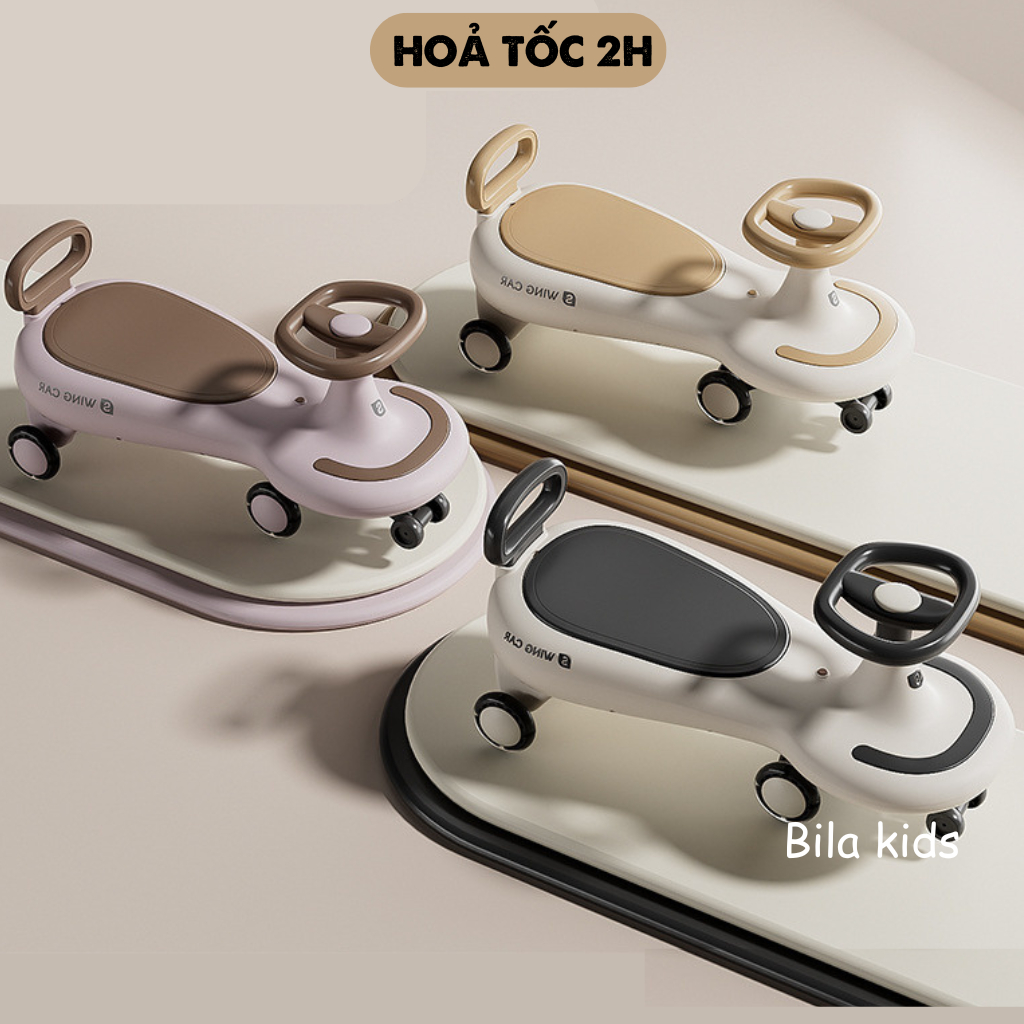 Xe lắc cho bé chòi chân từ 1 tuổi có đèn nhạc, bánh xe cao su êm ái, hộp đựng đồ tiện lợi, đồ chơi xe cho bé
