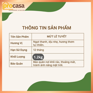 1.2kg Zestty - Mứt Lê Tuyết – Pear Jam – Nguyên Liệu Pha Chế Trà, Nước Ép, Sinh Tố, Cocktail