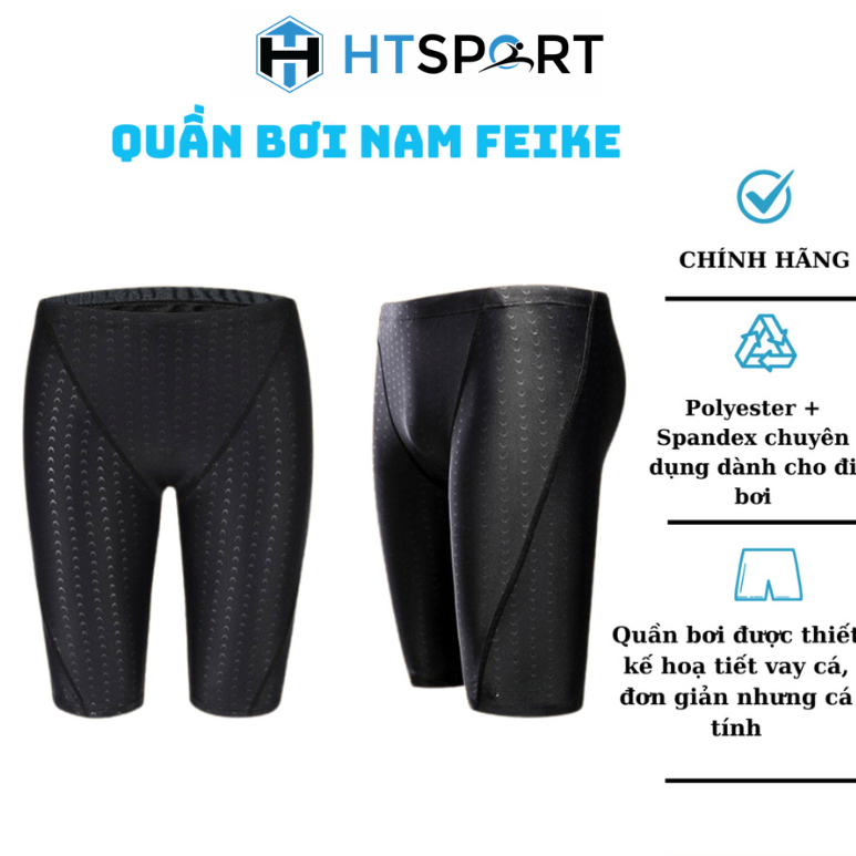 Quần Bơi Dáng Lửng Feike Cho Nam, Quần Đùi Bơi Thun Lạnh Cao Cấp Co Dãn 4 Chiều Chính Hãng
