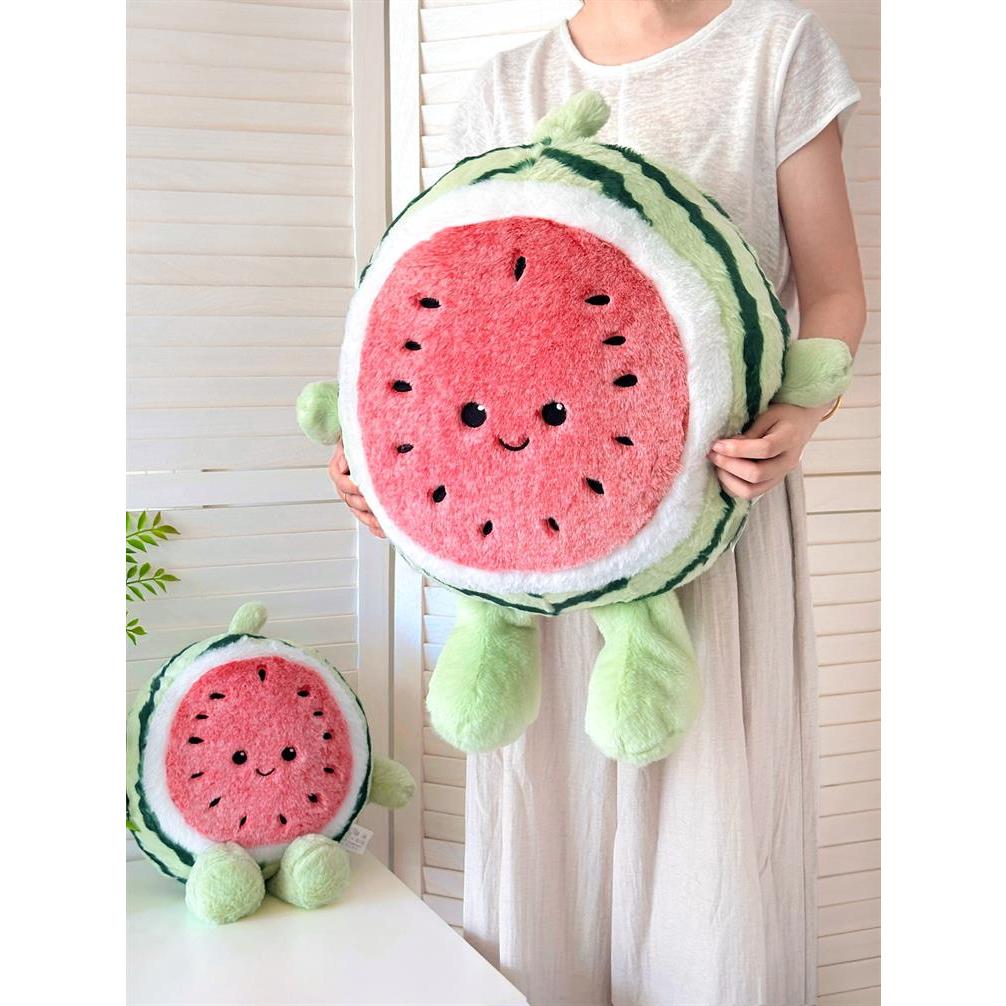 Gấu bông dưa hấu vui vẻ dễ thương, Thú nhồi bông hoa quả dưa hấu làm quà tặng đáng yêu cho bé
