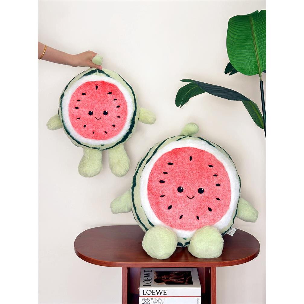 Gấu bông dưa hấu vui vẻ dễ thương, Thú nhồi bông hoa quả dưa hấu làm quà tặng đáng yêu cho bé