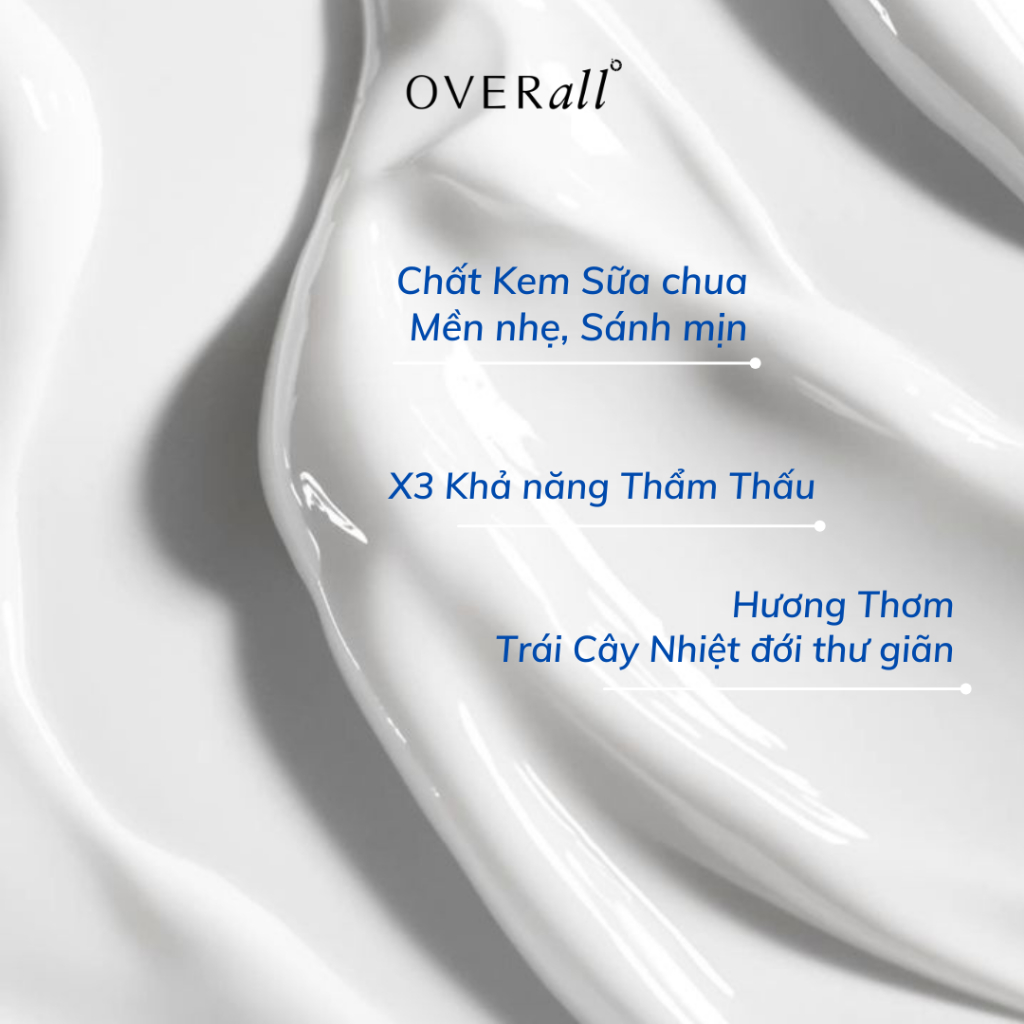 [1 TẶNG 1] Kem Dưỡng Trắng Body OVERall 200ML - Nâng tone Niacinamide Dưỡng Trắng Ẩm mịn căng bóng