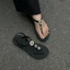Giày Sandal quai hậu cao su thời trang nữ gắn charm đồng tiền và cỏ 4 lá đem lại may mắn QSHOES