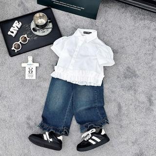 S247-[tomnaukid] Set áo sơ Mi tay ngắn phối quần Jean size từ 8-30Kg