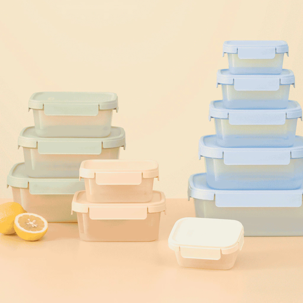 Bộ 3 hộp thực phẩm NẮP GÀI Hokkaido từ nhựa nguyên sinh kháng khuẩn, khử mùi, màu pastel xinh xắn