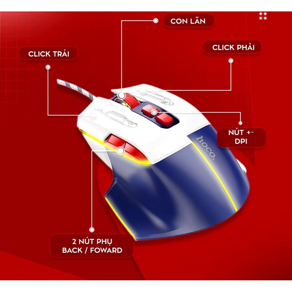 Chuột máy tính có dây hoco GM31 cổng usb