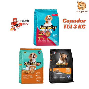 Hạt Ganador 3Kg Cho Chó Trưởng Thành, Thức ăn cho chó, Hạt cho chó