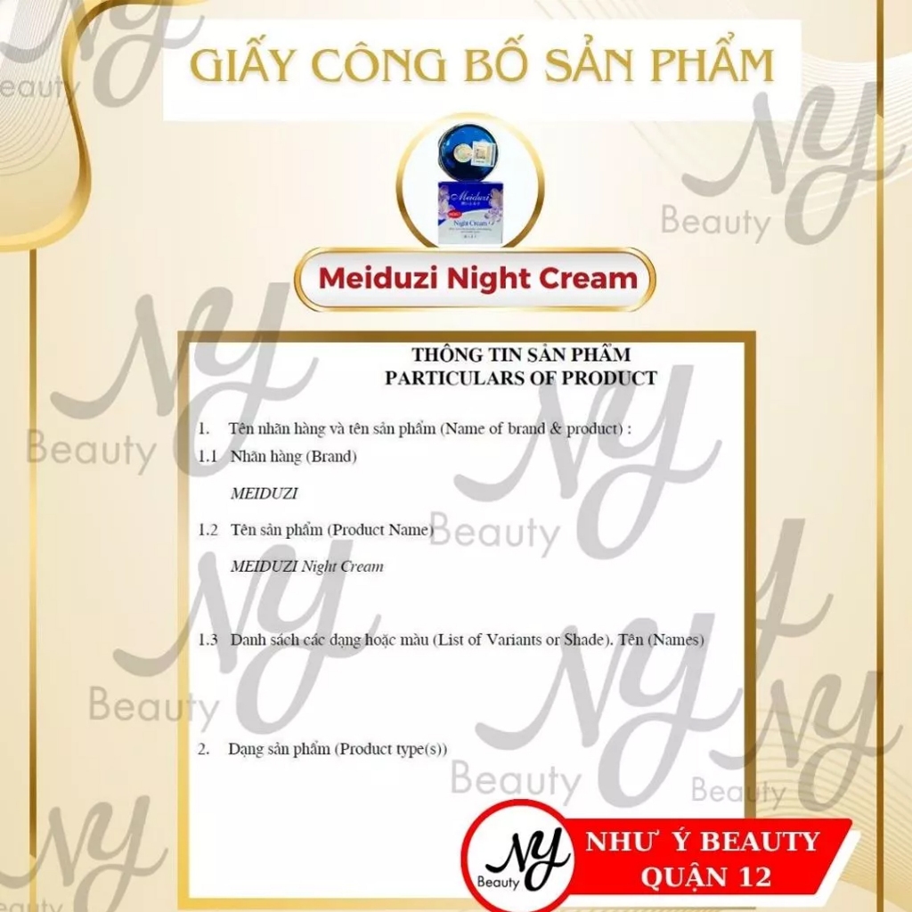Kem Face Dưỡng Ban Đêm Meiduzi Chính Hãng