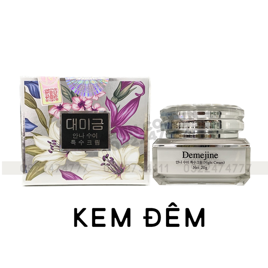Lẻ Hộp Kem Ban Đêm DEMEJINE Skincare Women 20g Cấp Ẩm, Chống Lão Hóa, Dưỡng Trắng, Mờ Thâm Sạm Nám
