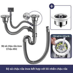 xiphong chậu rửa bát– bộ xả inox và lõi nhấn chất lượng cao，Khử mùi，Chống côn trùng，Chống ăn mòn，Mạ điện chống gỉ