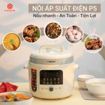 Nồi áp suất điện inox 304 Kalpen P5 HỎA TỐC 6L 1300W, nồi áp xuất điện đa năng, nồi hầm điện cao cấp — ảnh 2
